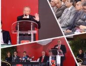 طارق الجندى يشرح تصور مشروع استاد الأهلى على شاشة إليكترونية