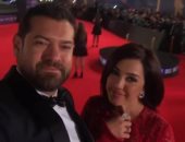 عمرو يوسف وكندة علوش فى افتتاح مهرجان القاهرة السينمائى