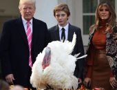 صور.. ترامب وعائلته يعفون عن ديك رومى بمناسبة عيد الشكر