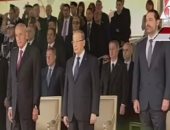 رئيس لبنان والحريرى يشاهدان العرض العسكرى لذكرى الاستقلال الـ74