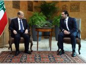 صور.. الرئيس اللبنانى ميشال عون يلتقى الحريرى داخل قصر بعبدا