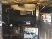 صور.. نشوب حريق هائل فى إحدى كافتيريات شاطئ بورفؤاد