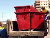 توزيع صناديق قمامة بطريق إسكندرية مطروح  وتطهير الشنايش بالعجمى