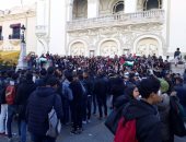 احتجاجات فى تونس ضد حضور راشد الغنوشى تأبين المناضلة مية الجريبى