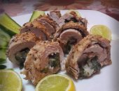 طريقة عمل رول الدجاج المحشى