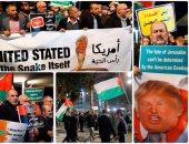 مظاهرات لعرب إسرائيل بتل أبيب تحت شعار "أمريكا رأس الحية"