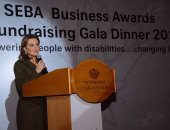 سحر نصر ووزيرة الاقتصاد السويسرى وعماد أديب فى الحفل السنوى لجمعية رجال الأعمال المصرية