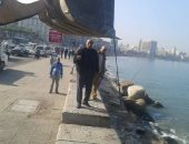 صور .. سقوط أجزاء من سور الميناء الشرقى القديم بالإسكندرية
