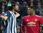 شاهد.. "خناقة" حجازى وراشفورد فى مباراة وست بروميتش ويونايتد