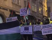 مظاهرات أمام السفارة الأمريكية فى التشيك رفضا لقرار أمريكا بشأن القدس 