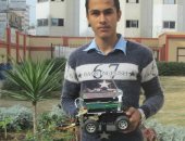 صور.. طالب ببورسعيد يبتكر سيارة للكشف عن الألغام بمنطقة العلمين