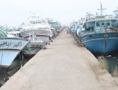 رسو بوارج و450 مركبا بميناء الصيد بالبرلس لسوء الأحوال الجوية
