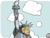ترامب يرفع شعلة إحراق العالم.. بكاريكاتير "اليوم السابع"