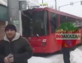 فيديو.. للمرة الثانية فى روسيا.. حافلة ركاب تقتحم مسجدا وسط قازان