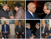 رئيس البرلمان وعمر مروان والنمنم  والكينج فى عزاء شقيقة خالد يوسف.