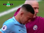 شاهد.. بكاء خيسوس بسبب إصابة قوية فى مباراة مانشستر سيتى وكريستال بالاس
