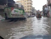 مياه الأمطار تغرق شوارع مدينة أدكو بمحافظة البحيرة