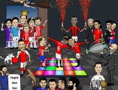 كاريكاتير رأس السنة الكروية.. رسالة صلاح ووداع الأساطير وجوائز رونالدو