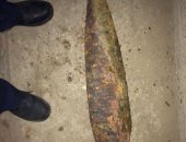 العثور على دانة مدفع قديمة من مخلفات الحروب بالفيوم