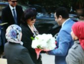 شاهد لحظة وصول إيناس عبد الدايم وزارة الثقافة  