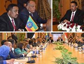 "مصر وإثيوبيا إيد واحدة ".. وزير الخارجية: توقيع مذكرات تفاهم بين البلدين فى شتى المجالات.. سامح شكرى: ملتزمون باتفاق إعلان المبادئ بشأن سد النهضة.. ورقينى قيبيُّو: نراعى المصالح المصرية المتعلقة بنهر النيل