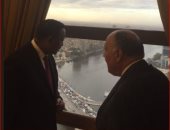 صور.. سامح شكرى ونظيره الإثيوبى يشاهدان نهر النيل من شرفة وزارة الخارجية