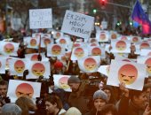 صور.. احتجاجات فى المجر ضد سياسة التعليم الحكومى ببودابست