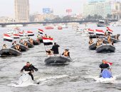 عروض مائية فى نهر النيل لإدارة المسطحات احتفالا بعيد الشرطة