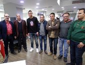 صخرة دفاع الأهلى سعد سمير يزور "اليوم السابع".. صور 