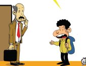 الزحمة تثير الخلاف بين التلاميذ وآبائهم فى كاريكاتير "اليوم السابع" 