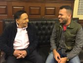 شاهد.. الزعيم وخالد عليش فى كواليس مسلسل "عوالم خفية" 