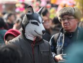 صور.. استمرار تدفق الصينيين على المعابد احتفالا بقدوم "عام الكلب"