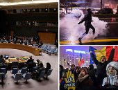 صور.. العالم هذا الصباح.. مجلس الأمن يصوت اليوم على مشروع قرار الهدنة فى سوريا.. اشتباكات عنيفة بين الشرطة الإيطالية ومحتجين مناهضين للفاشية.. ومظاهرة حاشدة فى رومانيا ضد الفساد بالعاصمة "بوخارست"