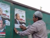 لافتات تأييد الرئيس السيسى تزين شوارع "ميت فارس" بالدقهلية