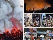 صور.. العالم هذا المساء.. حريق يلتهم 150 منزلا ويشرد أكثر من 400 أسرة بالفلبين.. مقتل 39 شخصا فى سقوط طائرة نقل روسية بسوريا.. بركان "جيمس بوند" باليابان ينفث رمادا.. سريلانكا تفرض حالة الطوارىء بعد أعمال عنف