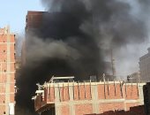 قارئ يشارك بصور لحريق فى مخزن للمواد التموينية فى الطالبية