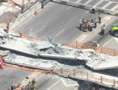 فيديو.. انهيار جسر مشاة فى جامعة فلوريدا ميامى بأمريكا 