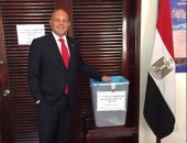 سفير مصر فى أنجولا وحرمه يدليان بصوتيهما فى الانتخابات الرئاسية