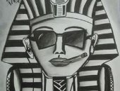 صور.. طفل عمره 14 عامًا يشارك "اليوم السابع" موهبته فى الرسم