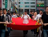صور.. مظاهرات فى تايبيه تطالب الصين بالإفراج عن ناشط حقوقى تايوانى