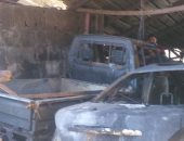 صور.. النيران تلتهم 57 مركبة بجراج فى كفرالشيخ والأدلة الجنائية تعاين الموقع
