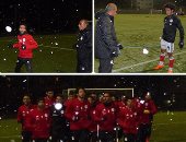 أبرز المشاهد فى معسكر منتخب مصر بسويسرا استعداداً للبرتغال واليونان.. تساقط الثلوج فى المران.. اكتمال صفوف الفراعنة بانضمام محمد صلاح.. تعافى عبد الله السعيد وكهربا من الإصابة.. و 3 مدربين جدد
