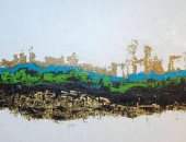  لوحة "نهر السكون" للفنان أحمد فريد تباع فى مزاد كريستيز دبى .. الليلة