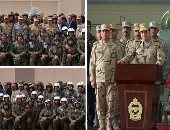 فيديو..3 زيارات للسيسى إلى سيناء.. الأولى يوليو 2015 مرتديا الزى العسكرى لتفقد القوات.. والثانية فبراير الماضى لافتتاح مقر مكافحة الإرهاب.. الرئيس من إحدى القواعد الجوية: سنحتفل قريبا بالانتصار على خوارج العصر 