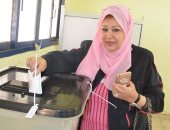 عفاف شعيب تدلى بصوتها فى الانتخابات الرئاسية بالمهندسين