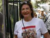 صور... ليلى عز العرب تؤيد الجيش بالتربية الفنية بالزمالك  