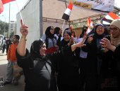 طابور انتخابى لسيدات المرج يمتد لعدة أمتار بالنادى الرياضى 