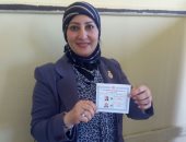 النائبة هيام حلاوة تدلى بصوتها فى انتخابات الرئاسة بدائرة أوسيم (صور)