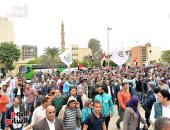 صور.. كرنفال احتفالى بجامعة المنصورة لتحفيز المواطنين على المشاركة