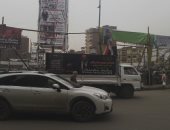 سيارات تجوب شوارع المطرية لحث المواطنين على المشاركة بالانتخابات.. صور